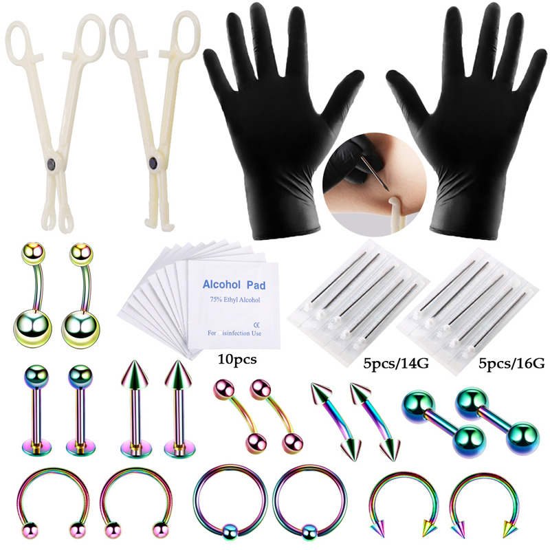 42pcs/set Body Piercing Tool K - Body Jewelry Nipple Rings recension och pris