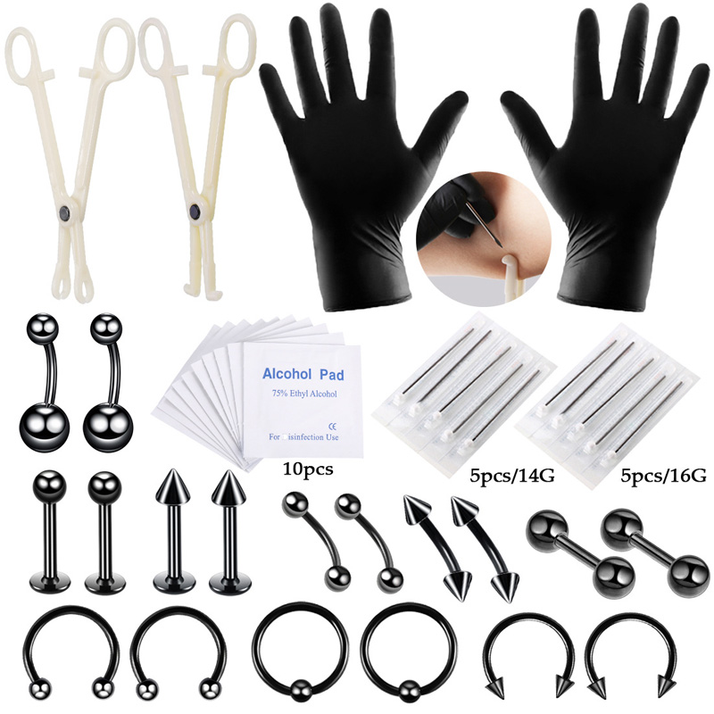 42pcs/set Body Piercing Tool K - Body Jewelry Nipple Rings recension och pris
