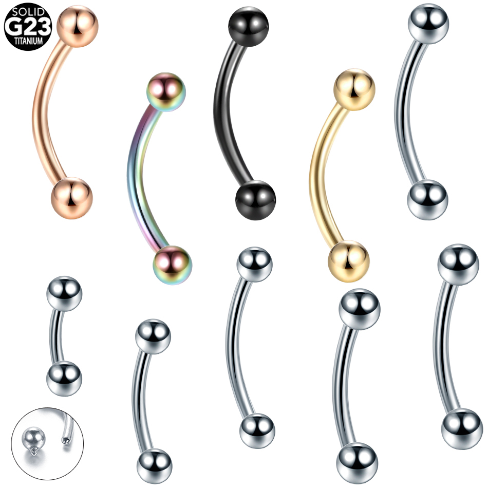 10Pcs/lot G23 Titanium Eyebrow - Rook Curved Barbell recension och pris