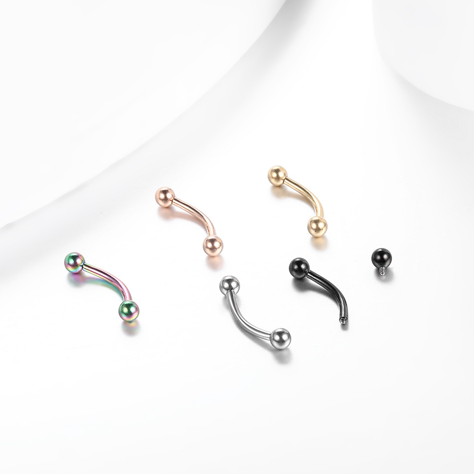 10Pcs/lot G23 Titanium Eyebrow - Rook Curved Barbell recension och pris
