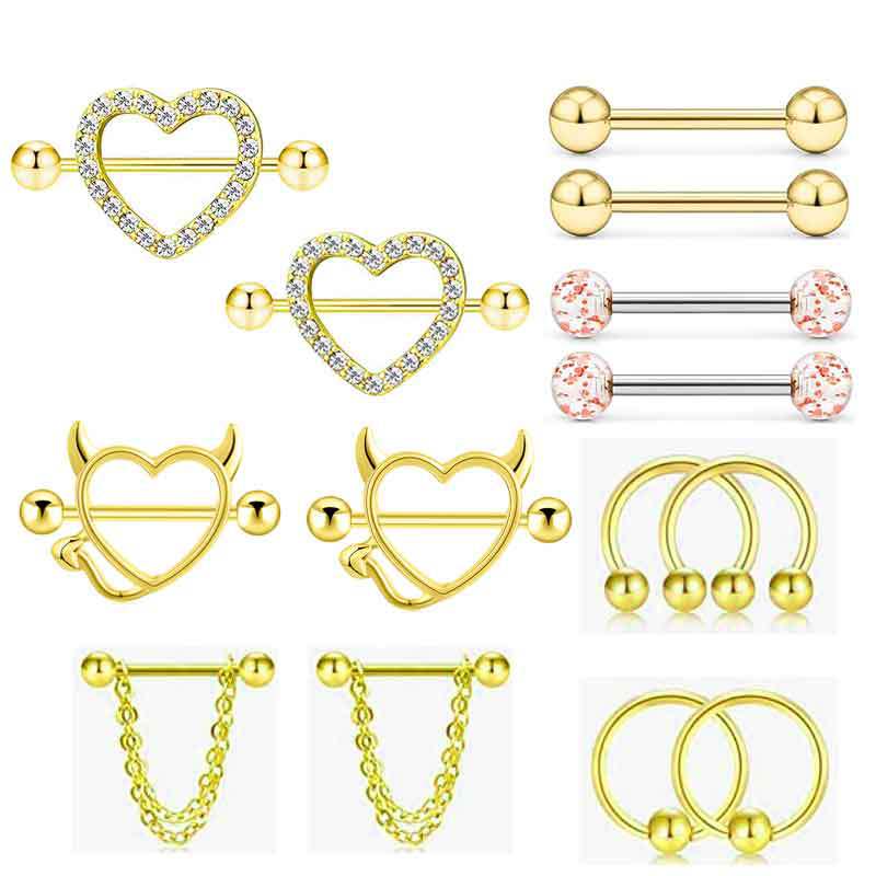 14G Stainless Steel Nipple Ton - Body Jewelry Nipple Rings recension och pris