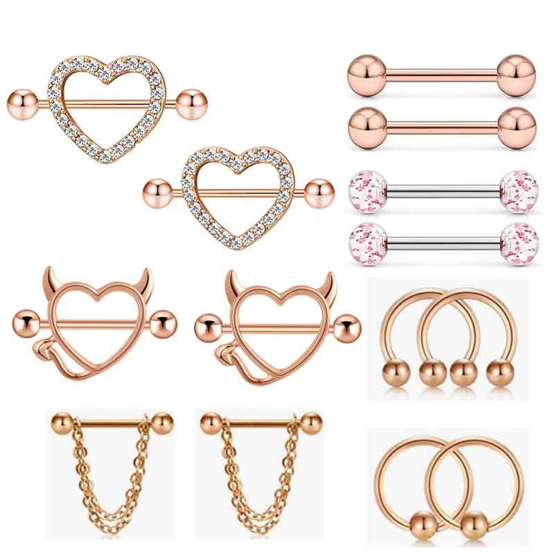 14G Stainless Steel Nipple Ton - Body Jewelry Nipple Rings recension och pris