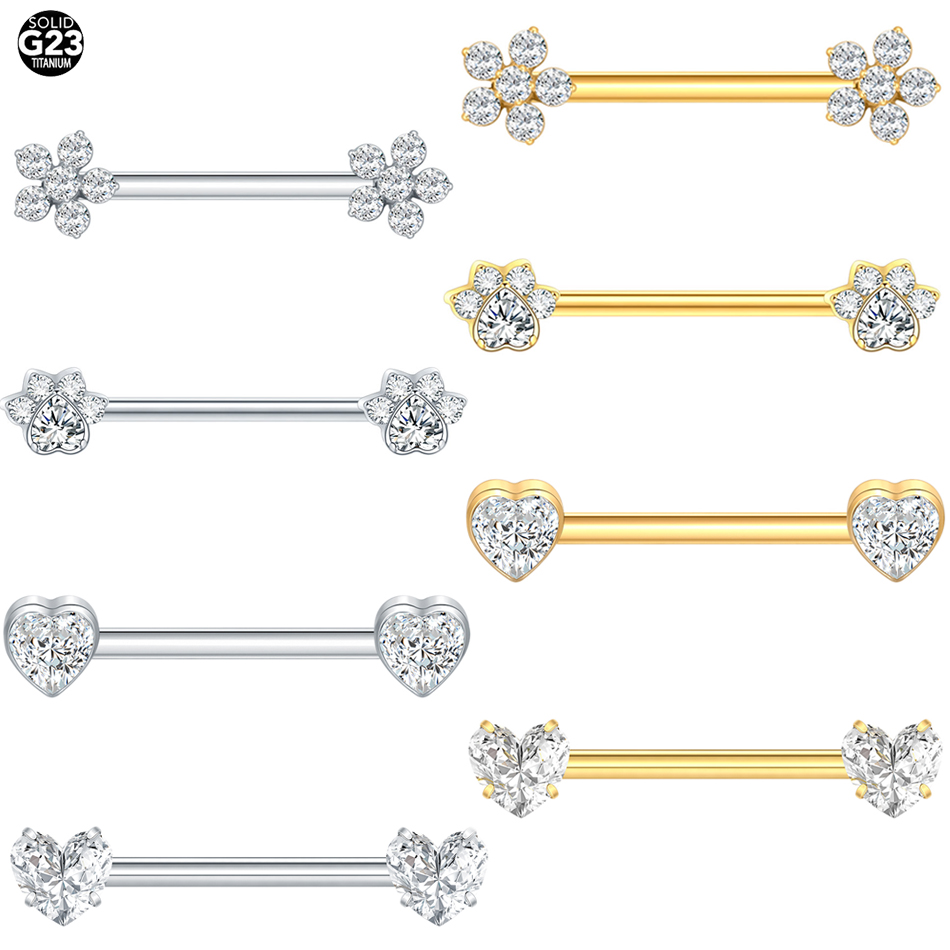 1Pc Titanium Flower Nipple Pie - Body Jewelry Nipple Rings recension och pris