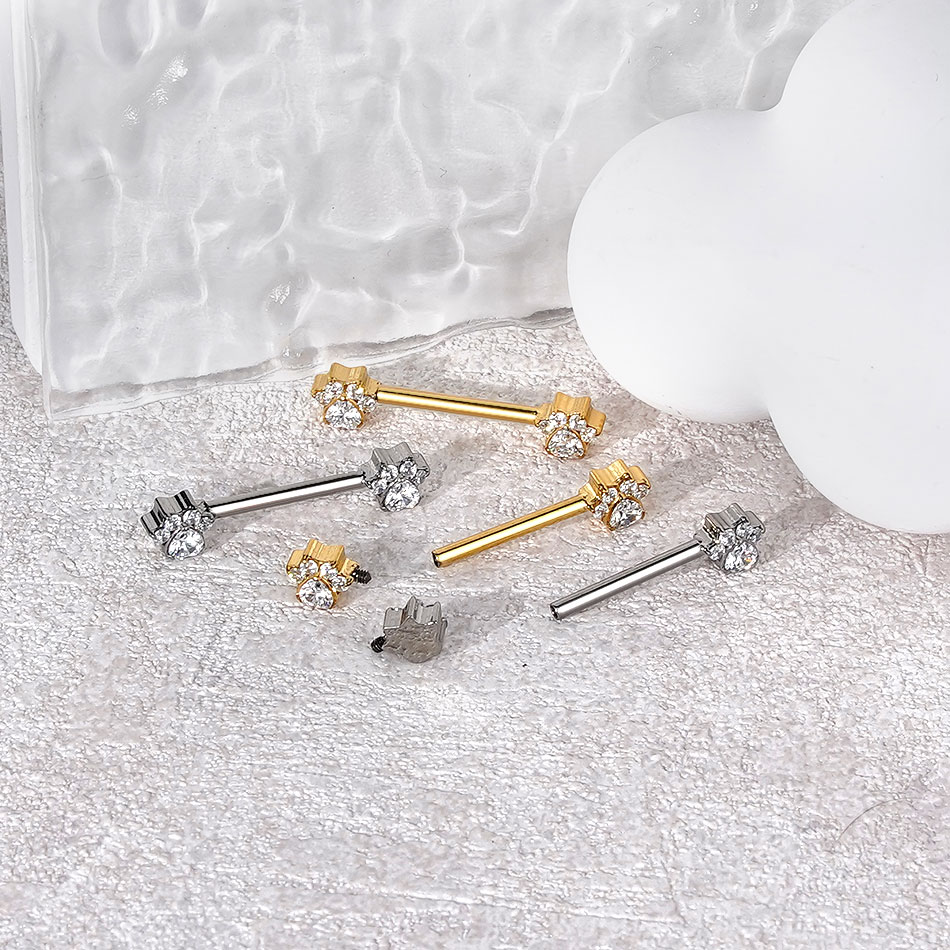 1Pc Titanium Flower Nipple Pie - Body Jewelry Nipple Rings recension och pris