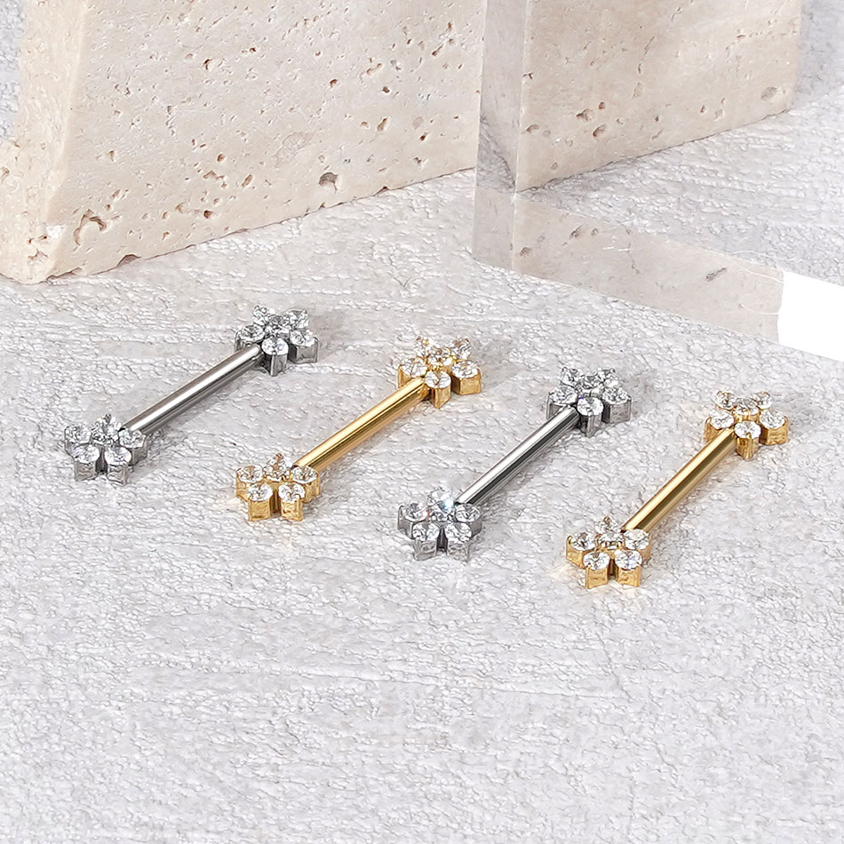 1Pc Titanium Flower Nipple Pie - Body Jewelry Nipple Rings recension och pris