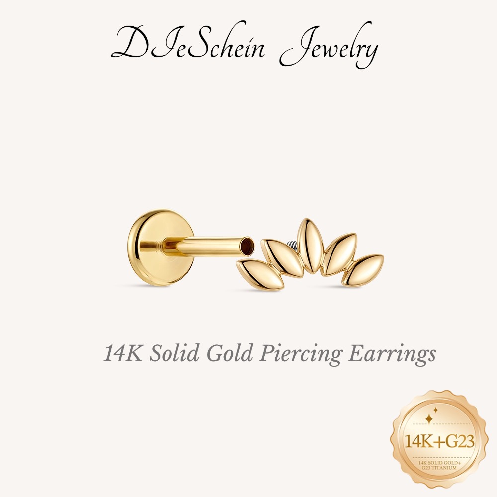 DIeSchein 14K Solid Gold Stud  - Body Jewelry Titanium recension och pris