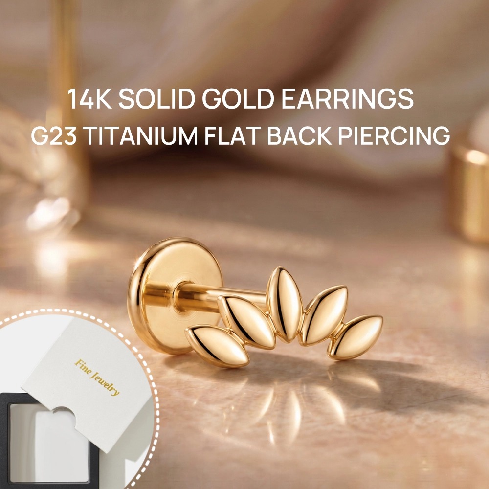 DIeSchein 14K Solid Gold Stud  - Body Jewelry Titanium recension och pris