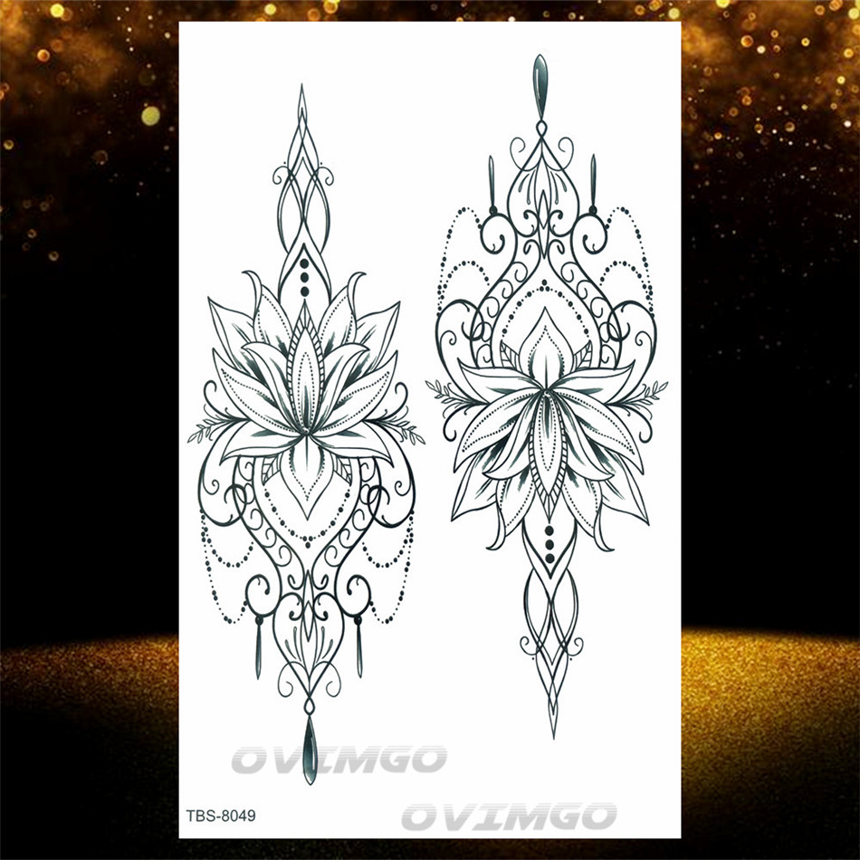 Henna  Lotus Temporary Tattoo  - Body Jewelry Glue recension och pris