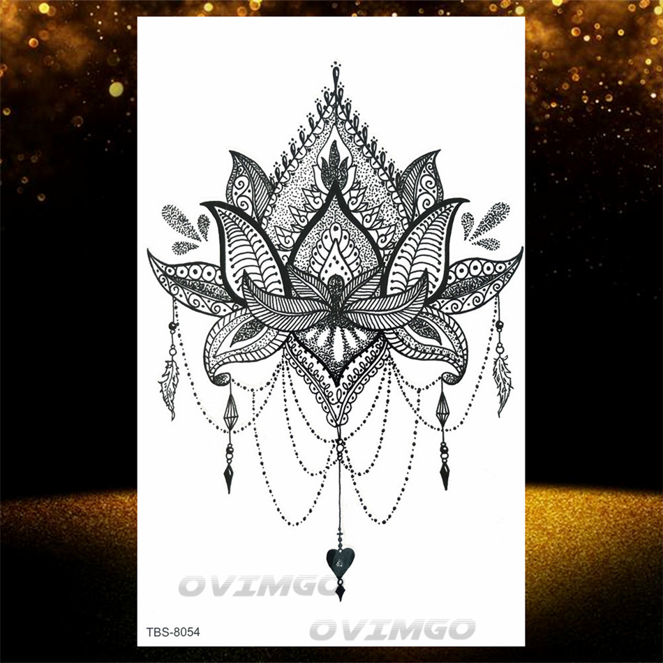 Henna  Lotus Temporary Tattoo  - Body Jewelry Glue recension och pris