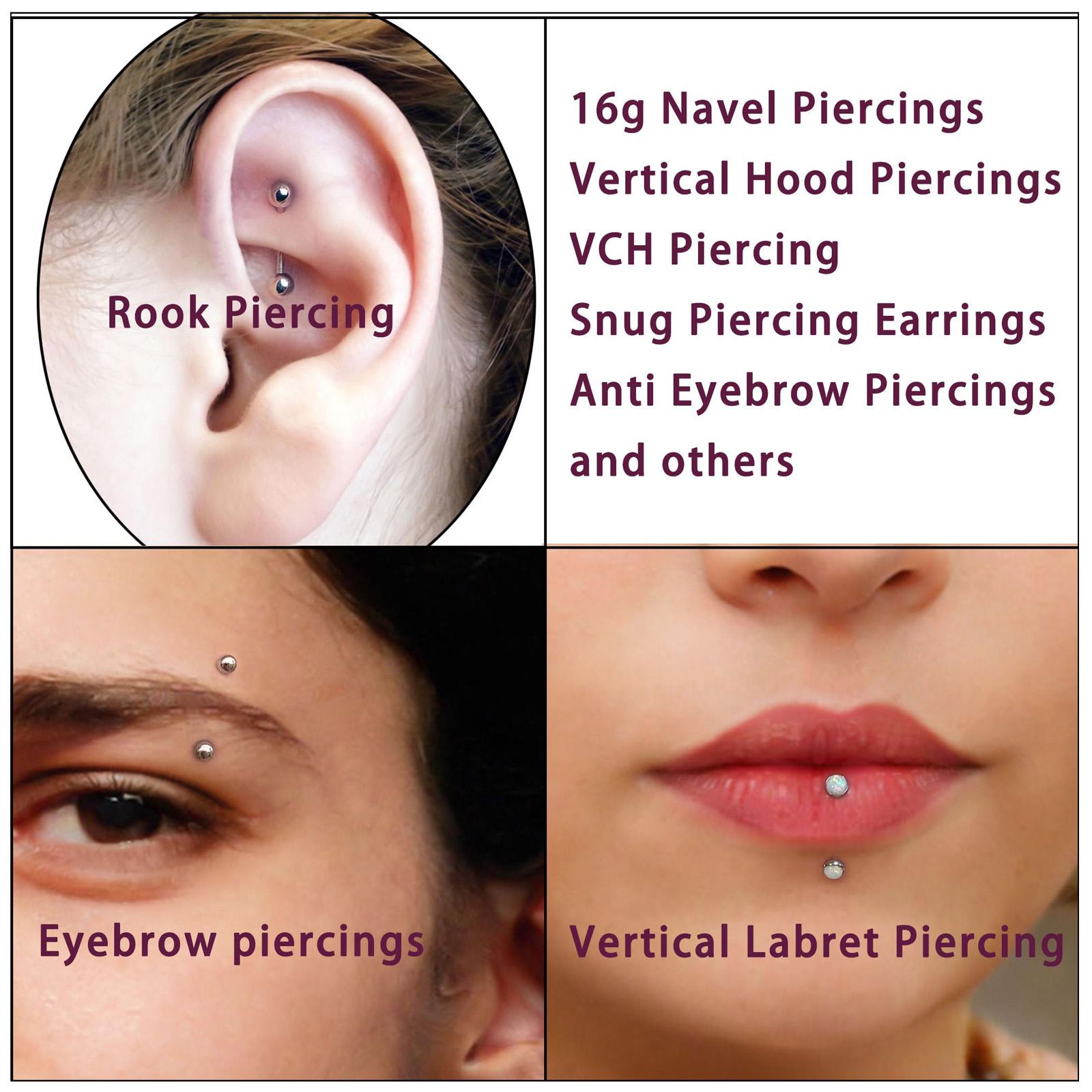10/11/12pcs 16G Stainless Stee - Rook Curved Barbell recension och pris