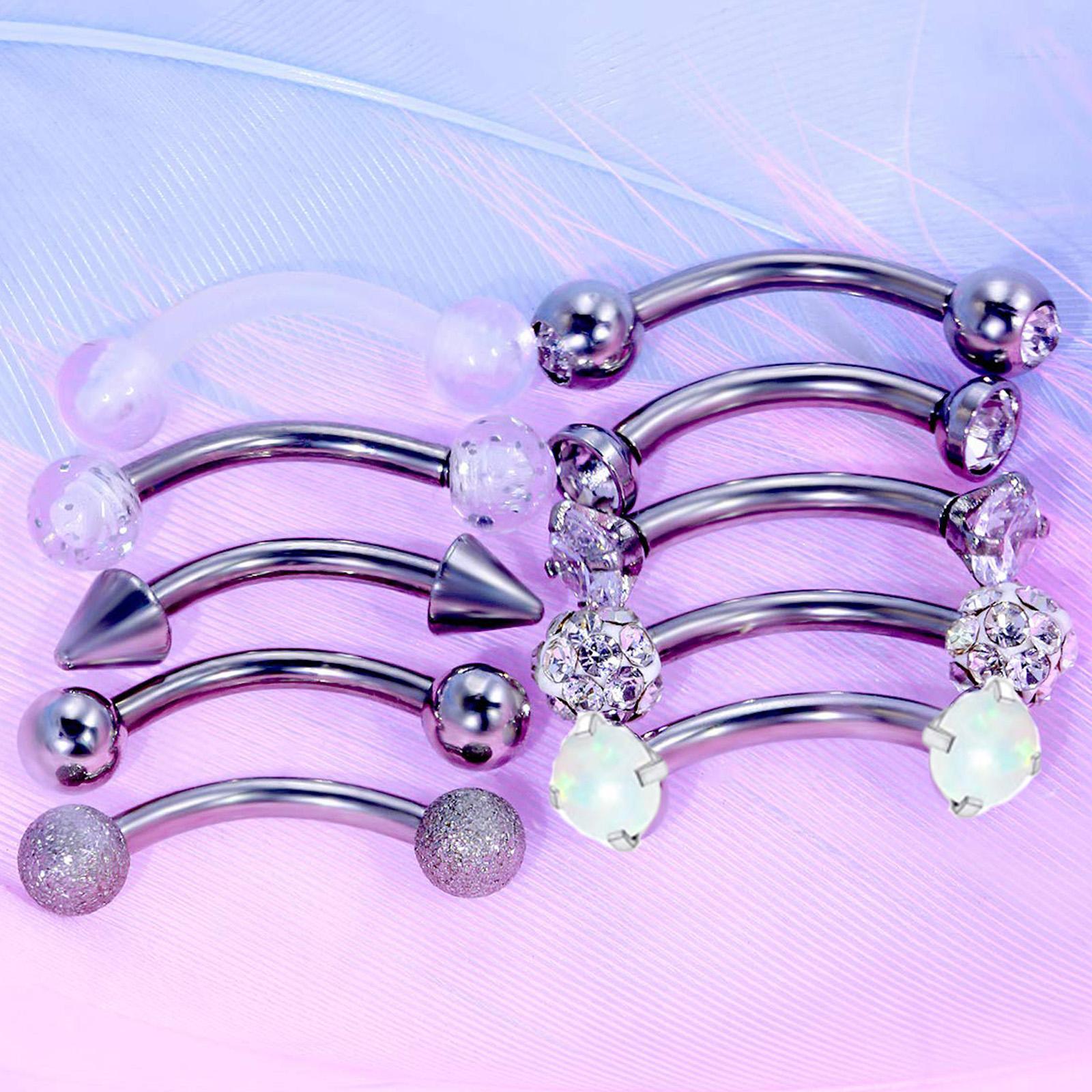 10/11/12pcs 16G Stainless Stee - Rook Curved Barbell recension och pris