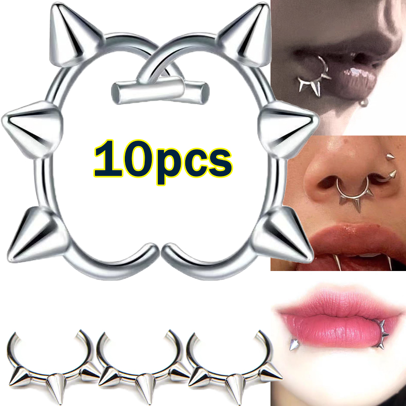 10pcs Punk Nose Ring One Nail  - Body Jewelry Labret recension och pris