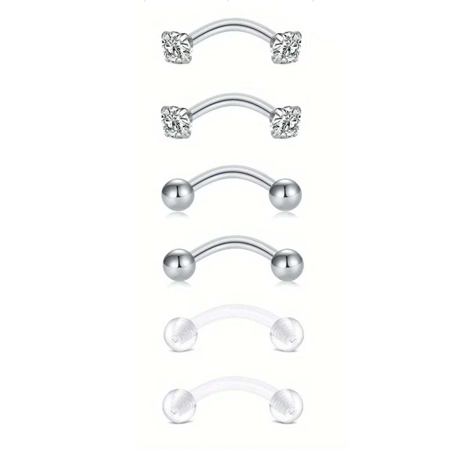 6pcs/Set Elegant Cute 16G Curv - Rook Curved Barbell recension och pris