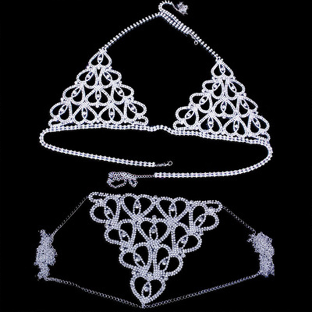 Fashion Rhinestone Heart Bra T - Body Jewelry Bra recension och pris