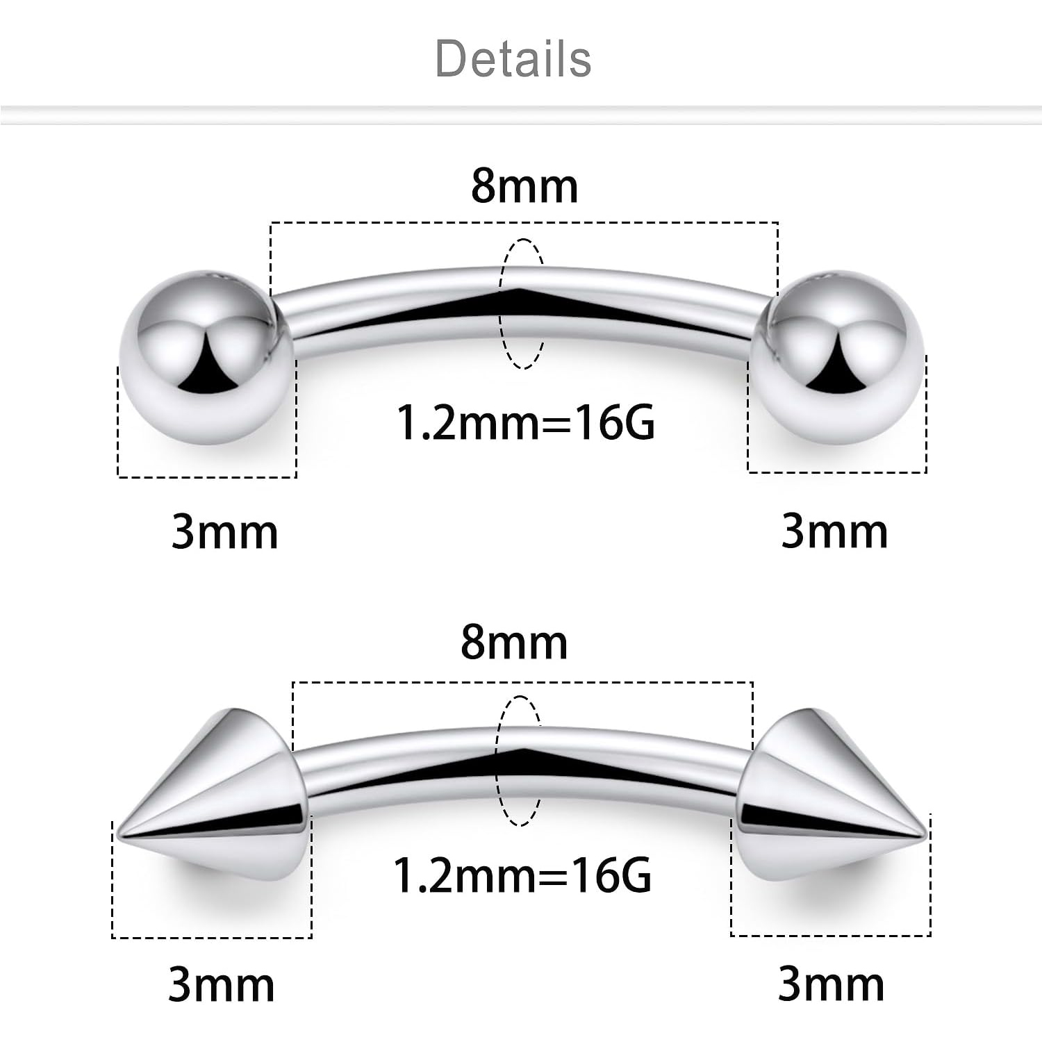 4pcs Set Titanium Curved Barbe - Rook Curved Barbell recension och pris