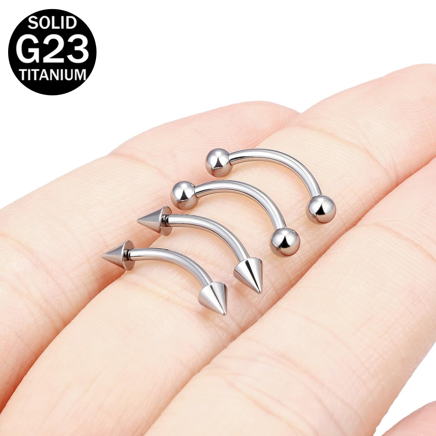 4pcs Set Titanium Curved Barbe - Rook Curved Barbell recension och pris