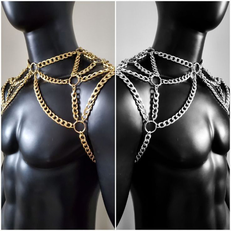 Punk Men Shoulder Body Chain B - Body Jewelry Back recension och pris