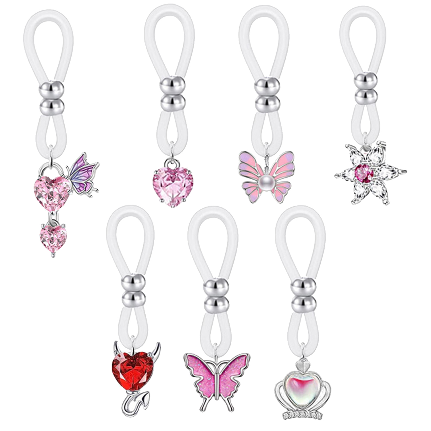 Alloy Silicone Butterfly Heart - Body Jewelry Nipple Rings recension och pris