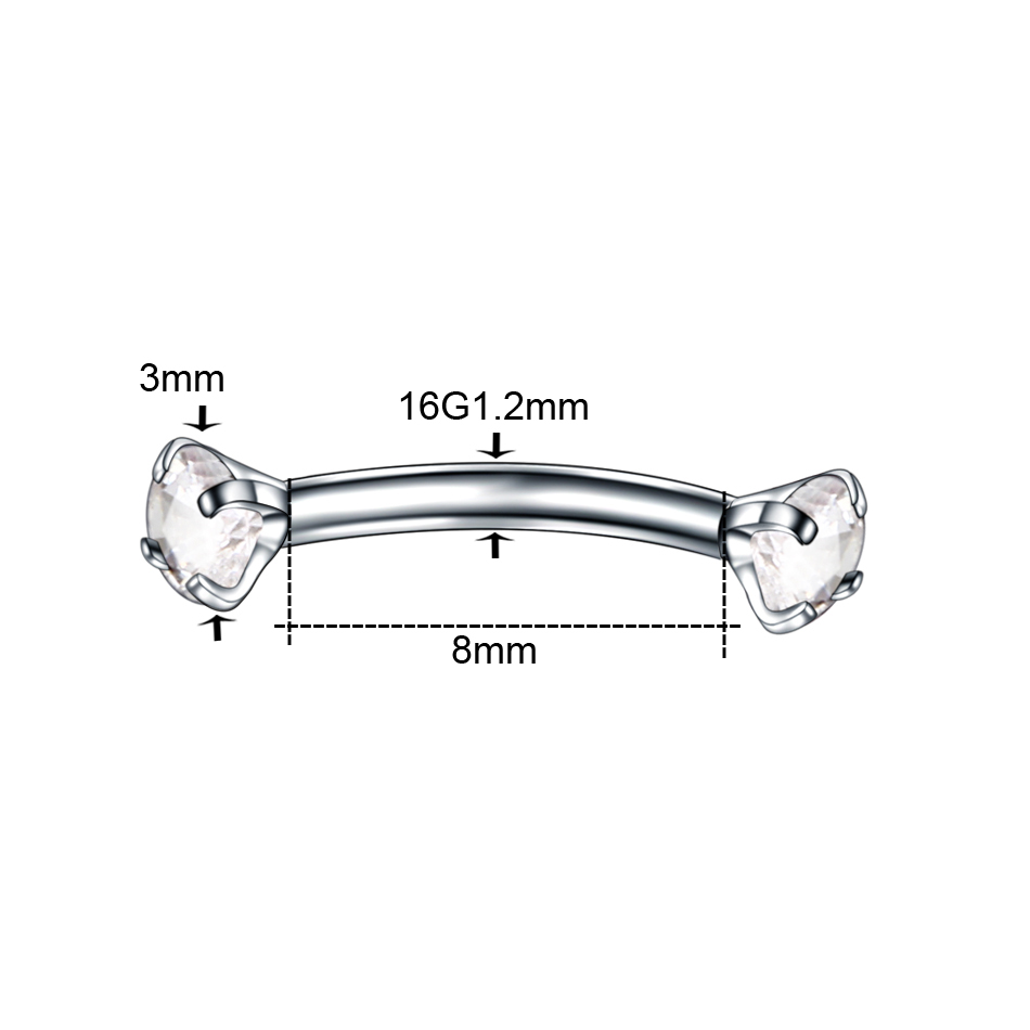 1PC Steel Curved Barbell Pierc - Rook Curved Barbell recension och pris