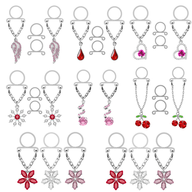 New 1 Pair Sexy Tassel Crystal - Body Jewelry Nipple Rings recension och pris