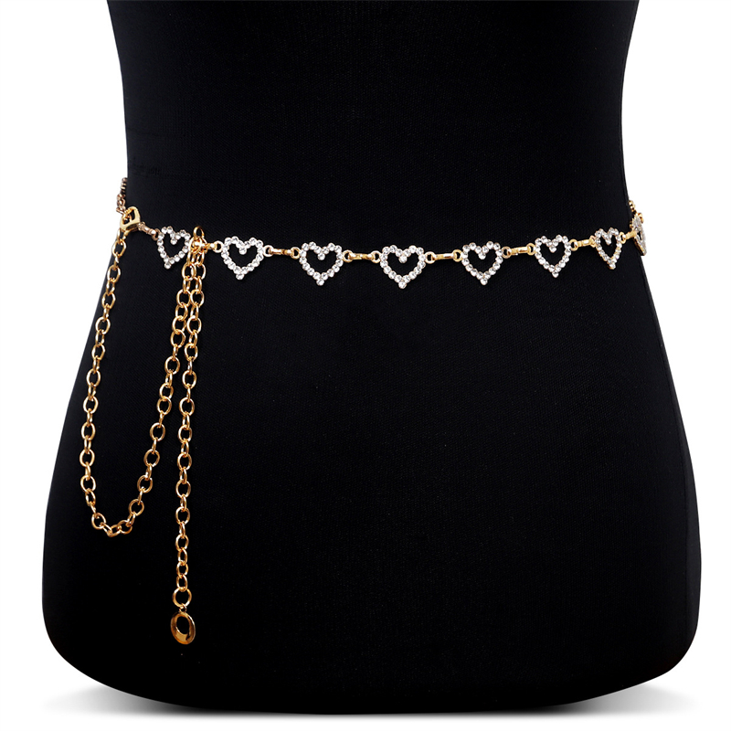 Fashion Rhinestone Heart Waist - Body Jewelry Women recension och pris