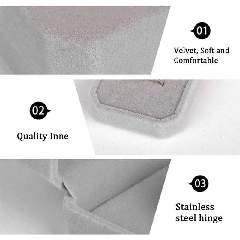 10 Pack Velvet Ring Box Earrin - Body Jewelry Display recension och pris