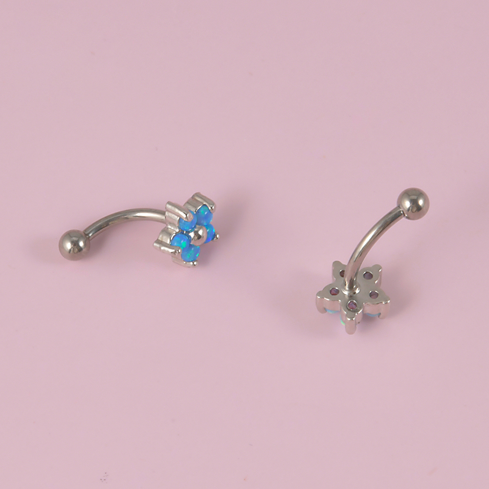 1PC G23 TItanium 16G Crystal F - Rook Curved Barbell recension och pris