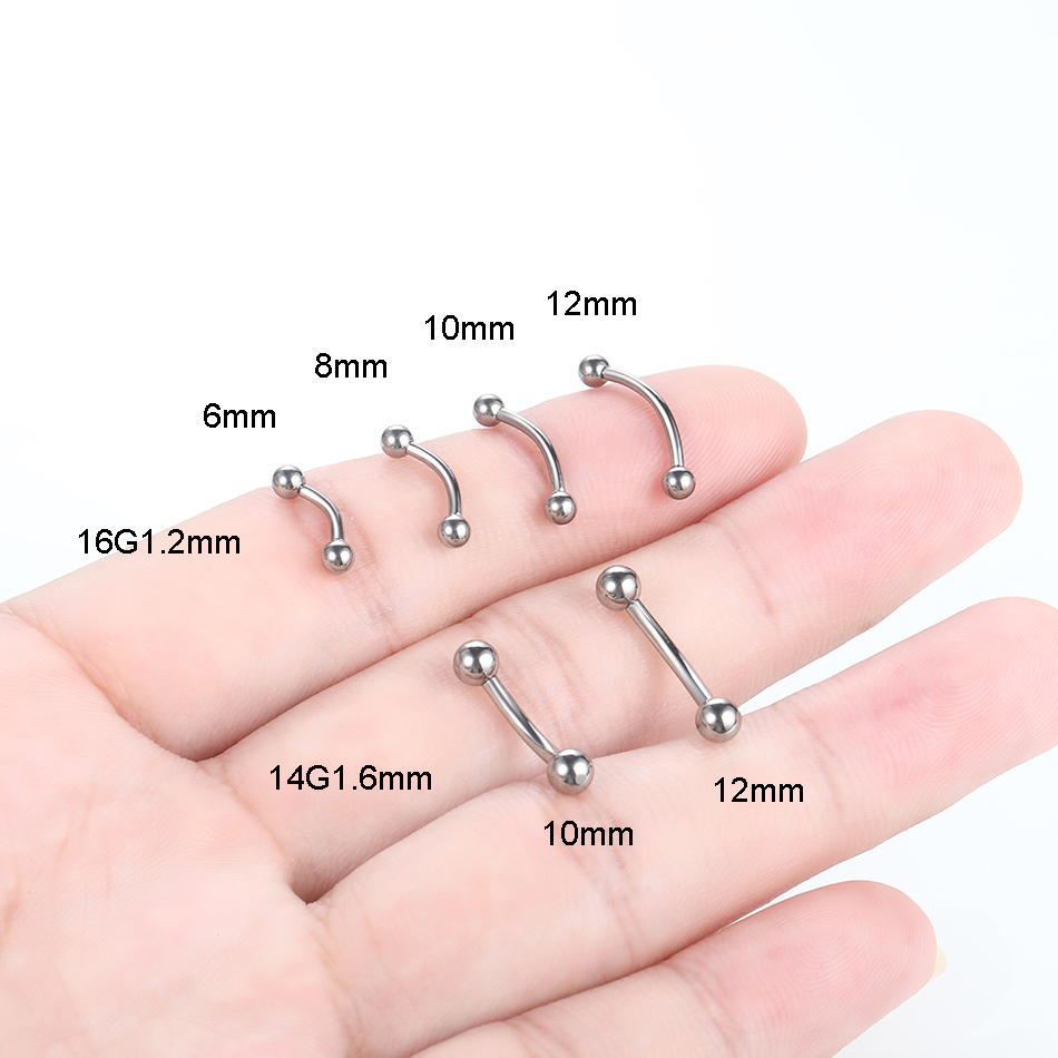 1Pc Titanium Piercing Curved B - Rook Curved Barbell recension och pris