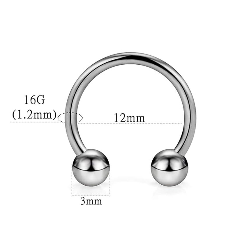 1/5Pcs Titanium Horseshoe Sept - Body Jewelry Nipple Rings recension och pris