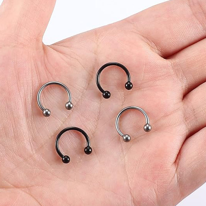 1/5Pcs Titanium Horseshoe Sept - Body Jewelry Nipple Rings recension och pris