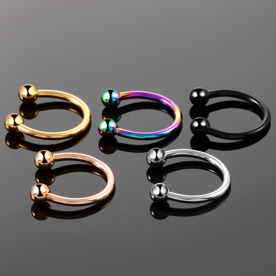1/5Pcs Titanium Horseshoe Sept - Body Jewelry Nipple Rings recension och pris
