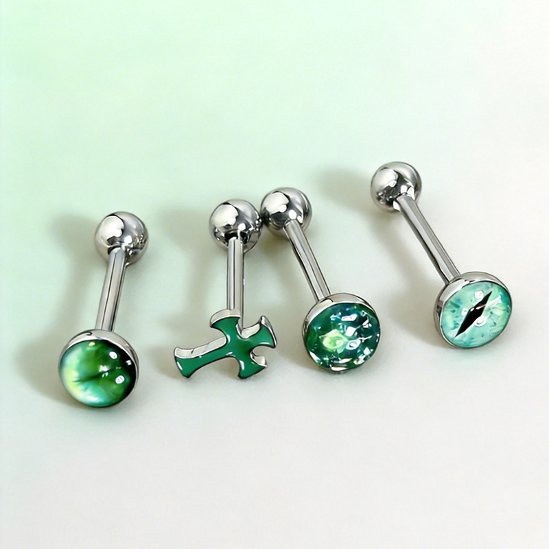 1Pc High-Quality Trendy Green  - Body Jewelry Titanium recension och pris
