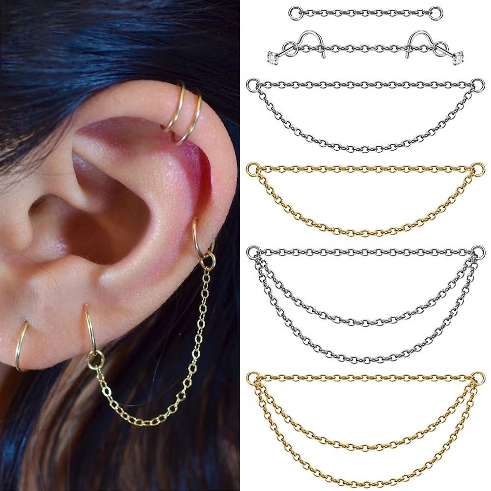 Fashion Titanium Nose Chain Do - Body Jewelry Labret recension och pris