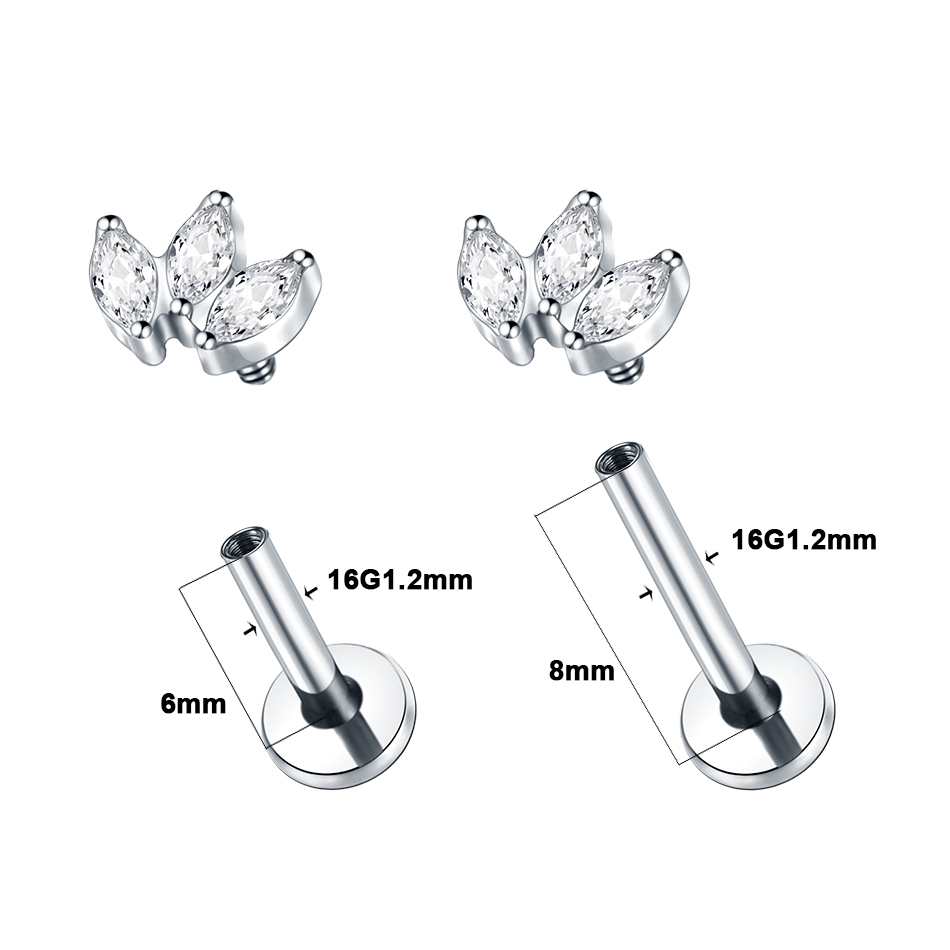 1pc Labret Piercing Titanium L - Body Jewelry Labret recension och pris