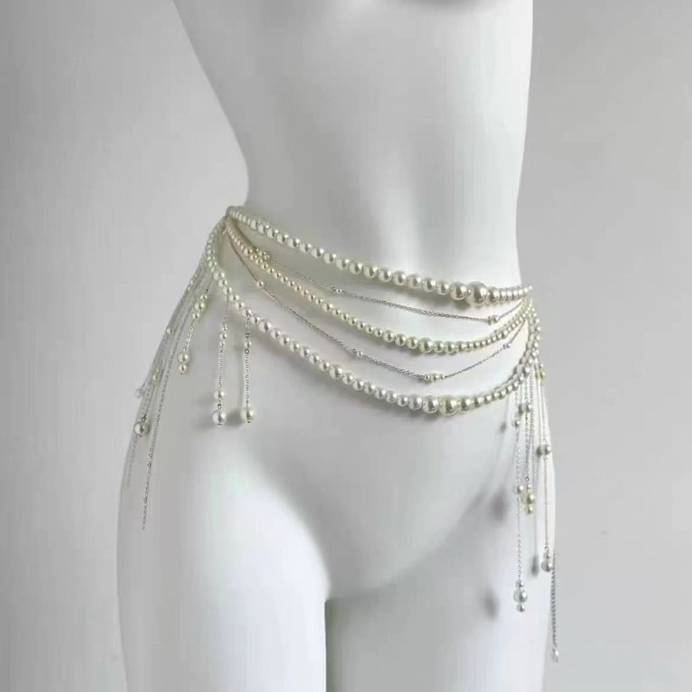 Fashion Elegant Pearl Waist Ch - Body Jewelry Women recension och pris