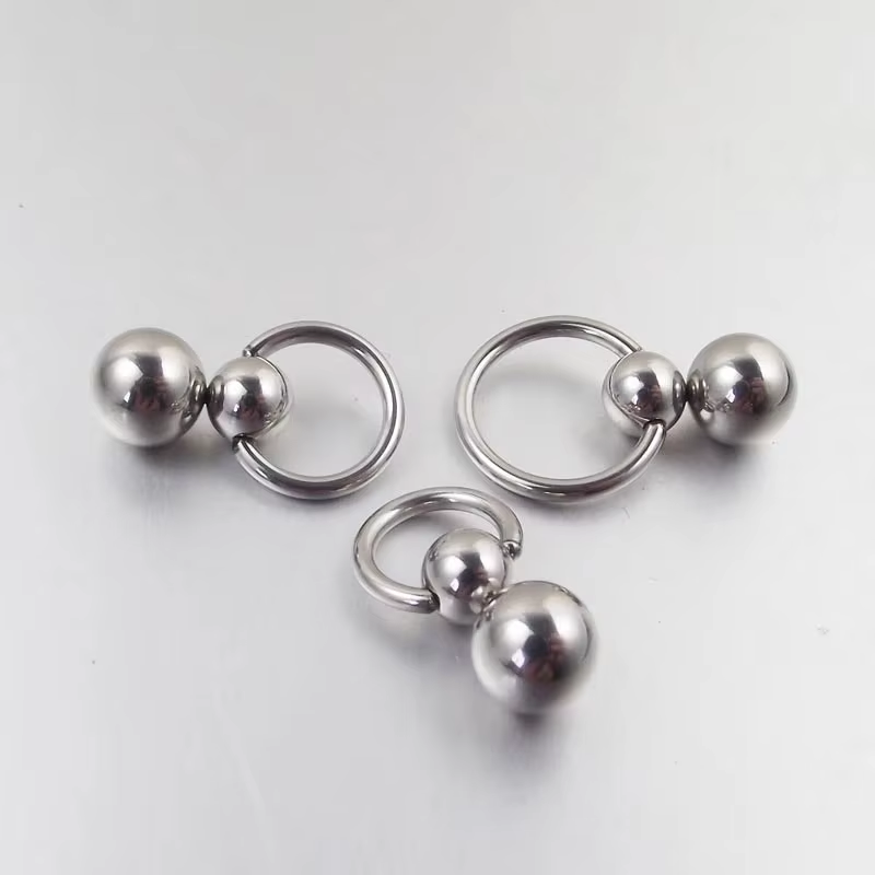1Pcs Stainless Steel Double Ba - Nipple Bar Curved recension och pris