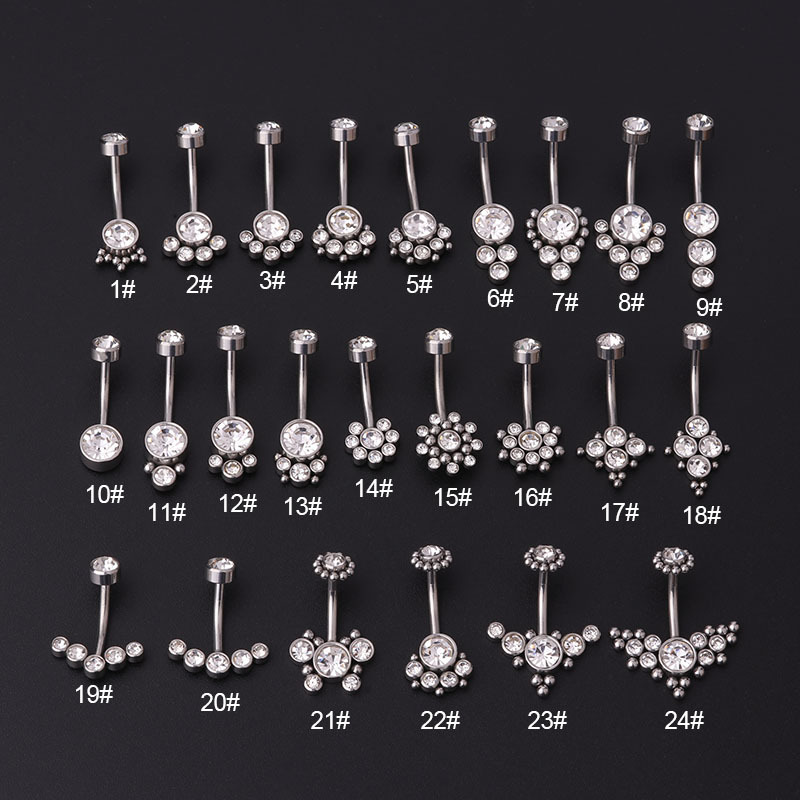 Zircon Golden Belly Button Rin - Body Jewelry Titanium recension och pris