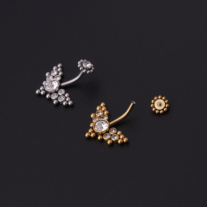 Zircon Golden Belly Button Rin - Body Jewelry Titanium recension och pris