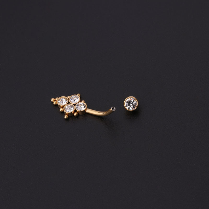 Zircon Golden Belly Button Rin - Body Jewelry Titanium recension och pris