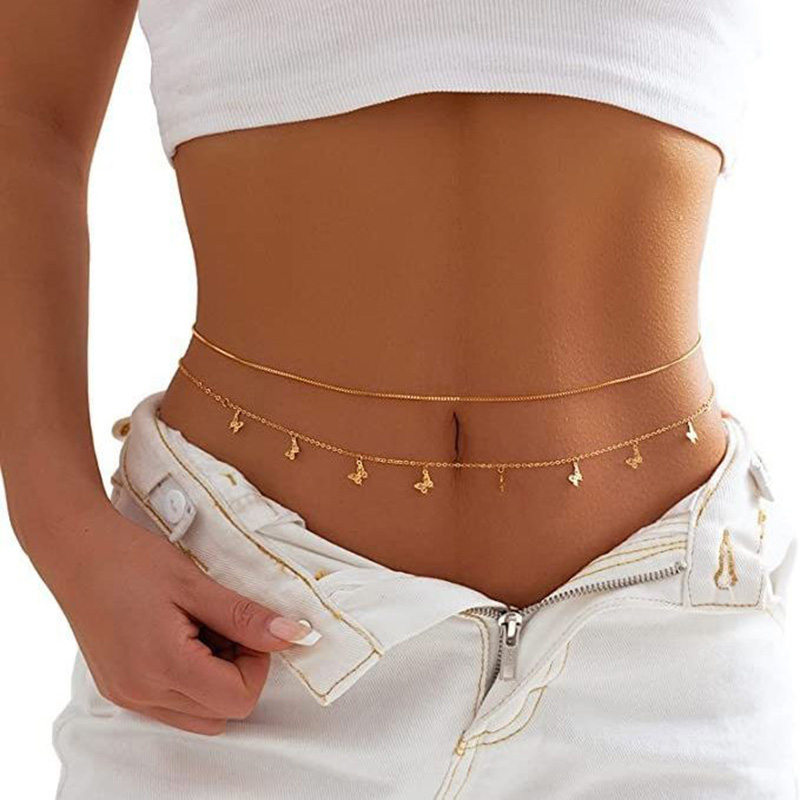 Fashion Simple Double Layer Be - Body Jewelry Waist Chains recension och pris