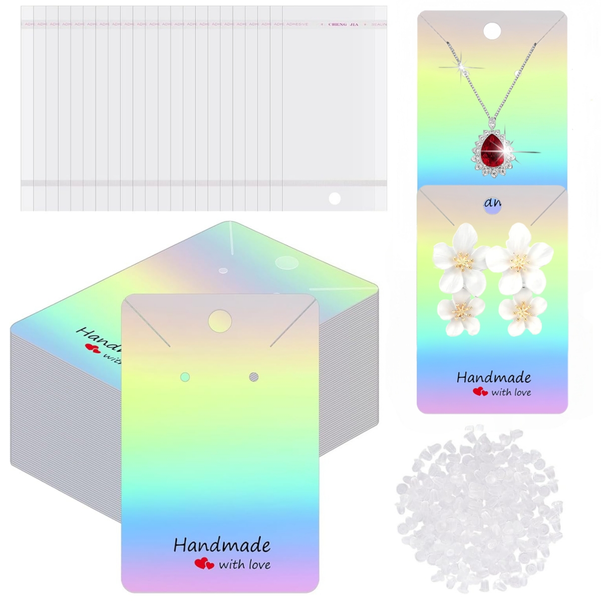 200 Pieces Holographic Earring - Body Jewelry Display recension och pris