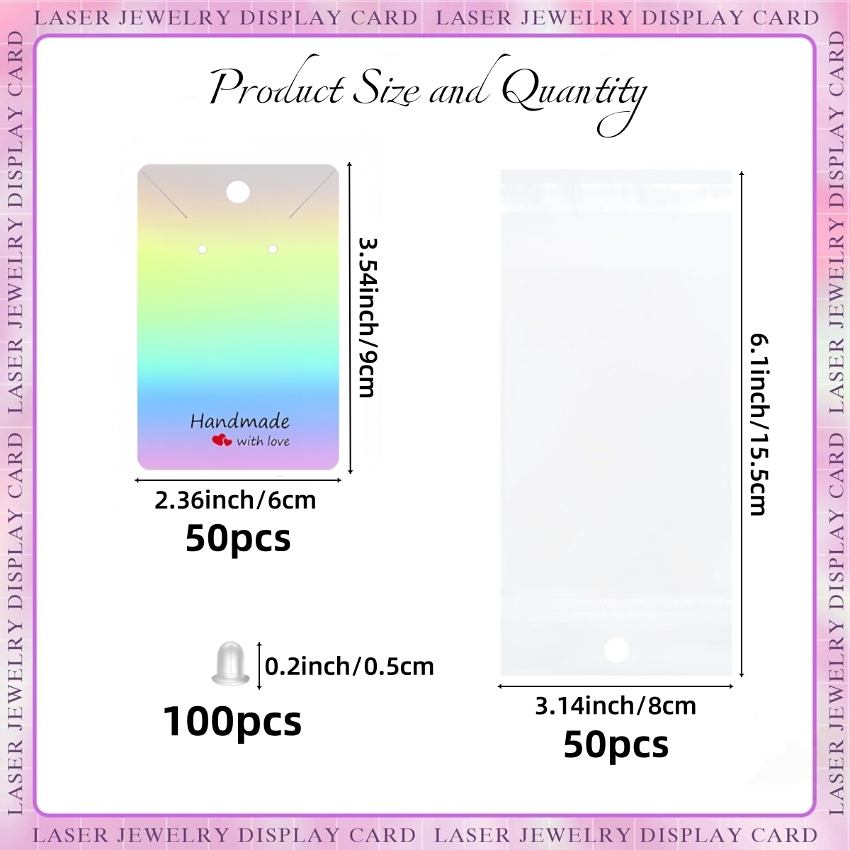 200 Pieces Holographic Earring - Body Jewelry Display recension och pris