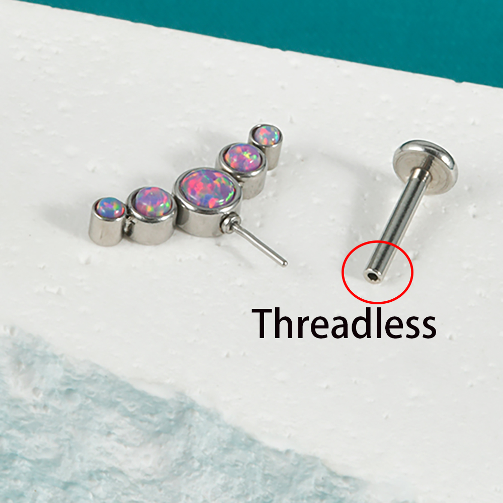 1PC Surgical Steel CZ Gem Opal - Body Jewelry Labret recension och pris