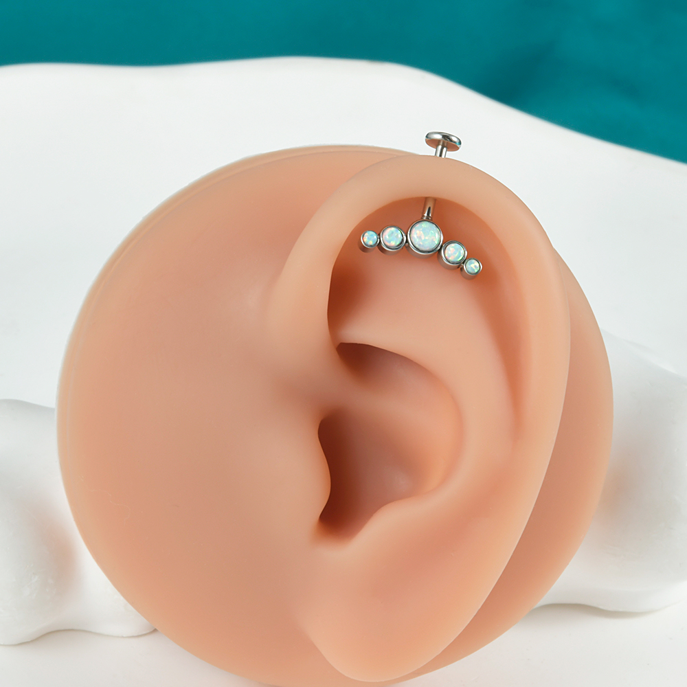 1PC Surgical Steel CZ Gem Opal - Body Jewelry Labret recension och pris