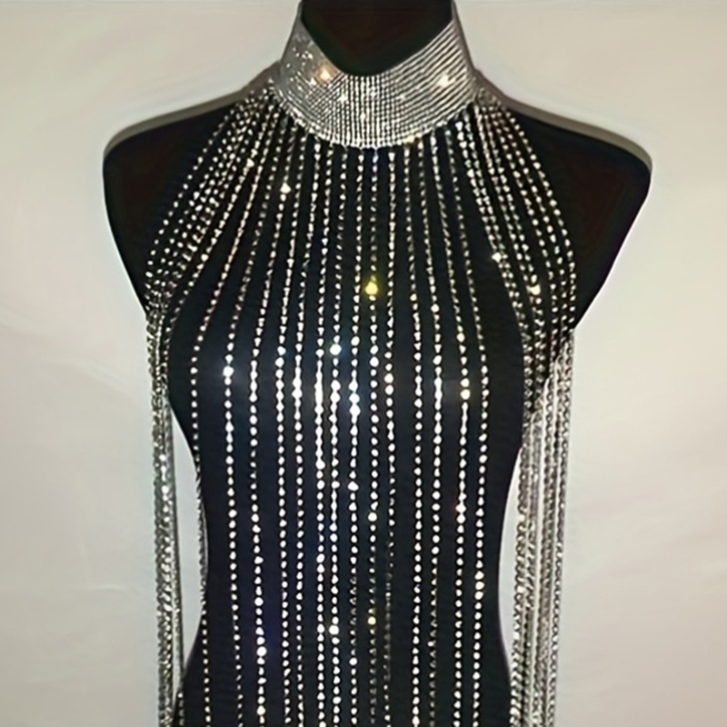 Sexy Rhinestone Bra Body Chain - Body Jewelry Bra recension och pris