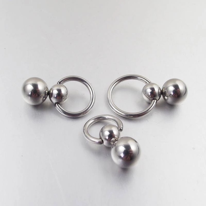 Stainless Steel Double Ball Cu - Nipple Bar Curved recension och pris