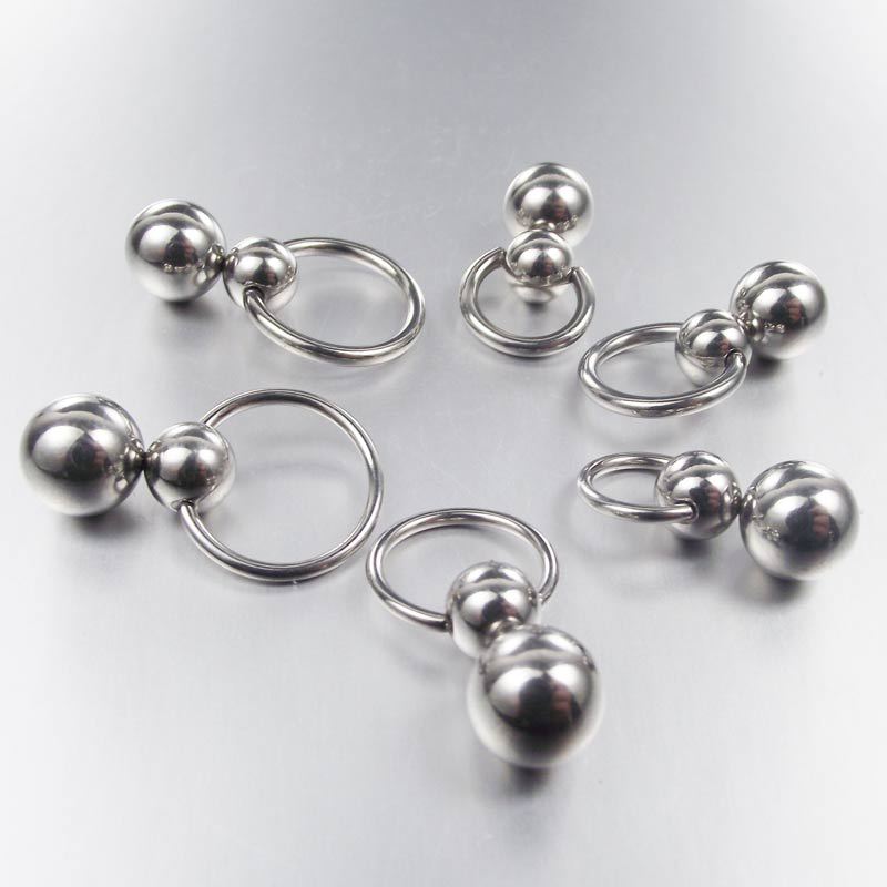 Stainless Steel Double Ball Cu - Nipple Bar Curved recension och pris