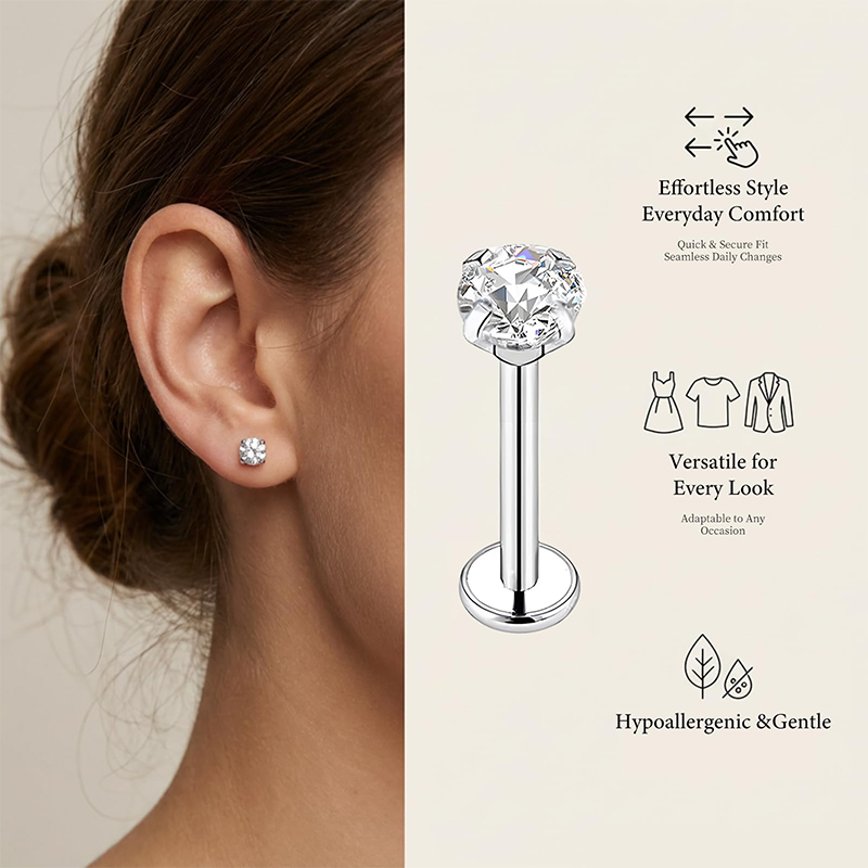 20G/18G/16G Surgical Stainless - Body Jewelry Labret recension och pris